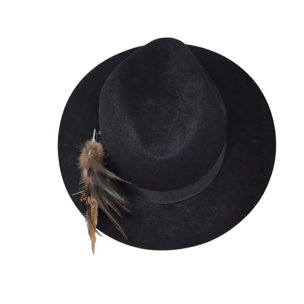 Worth & Worth Christy's London Fine Fur Felt NWOT Fedora Black 7 3/8 England